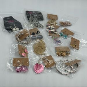 Earring Lot Mixed Styles For Pierced Ears Vintage to Modern Silver Gold Tone